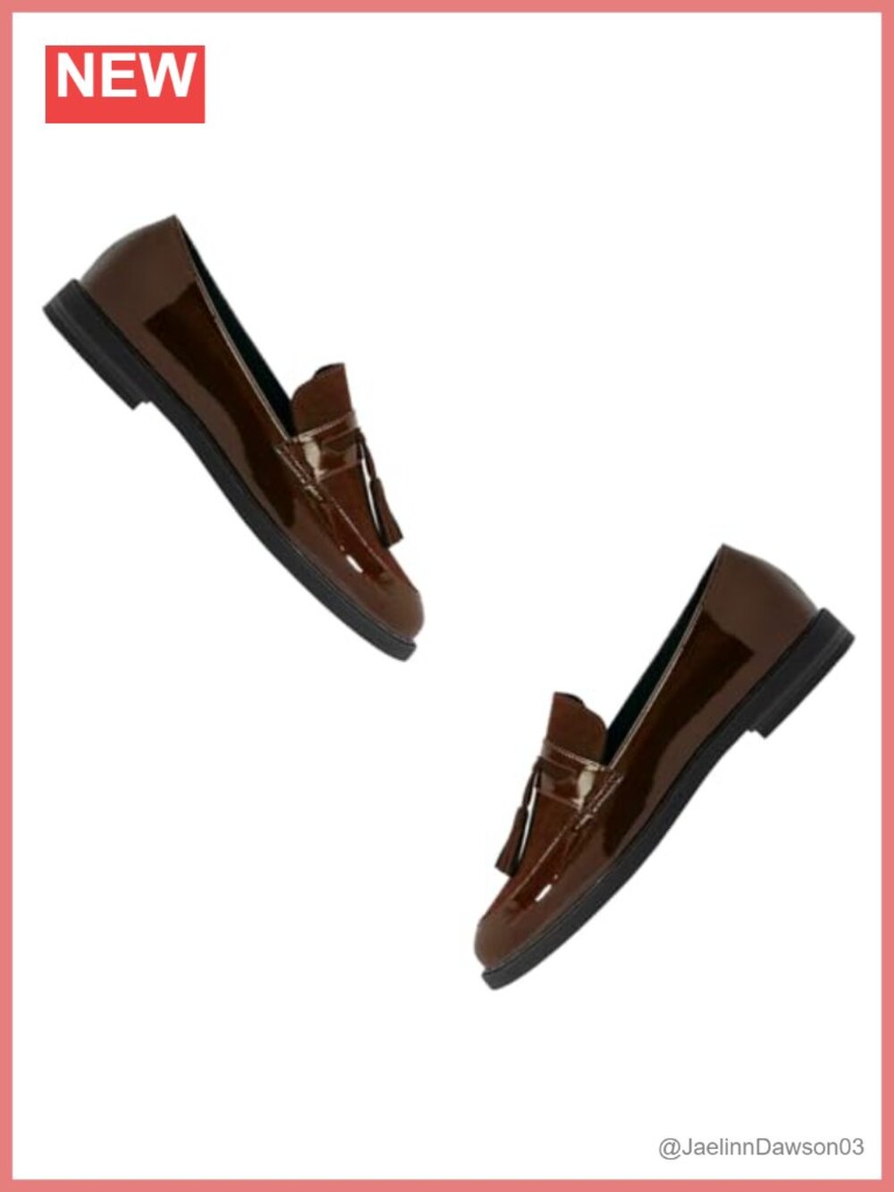 Women's Tassel Loafer Shoes Chunky Low Heel Round Toe Patent Suede